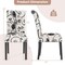 Multi-Color Linen Fabric Dining Chair Set of 2 with Wood Legs and Cushioned Seat